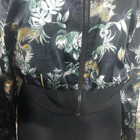 Victoria’s Secret Bomber Cropped Jacket Luxe Palm Satin Floral Silky Black Sz S - Picture 13 of 14